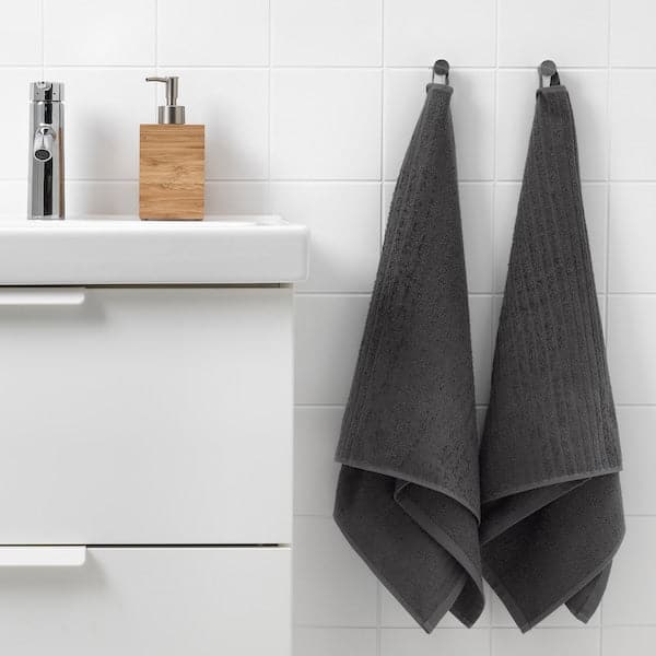Ikea VÅGSJÖN - Hand towel, dark grey, 50x100 cm
