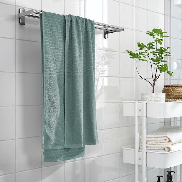 VÅGSJÖN - Bath towel, grey-turquoise , - best price from Maltashopper.com 00488034