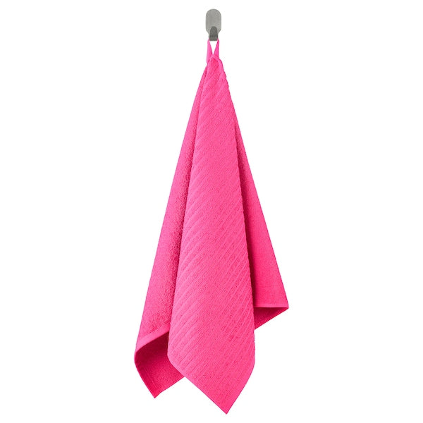 VÅGSJÖN - Hand towel, bright pink, 50x100 cm