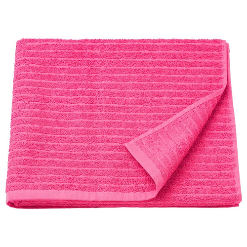 VÅGSJÖN - Bath towel, bright pink, 70x140 cm