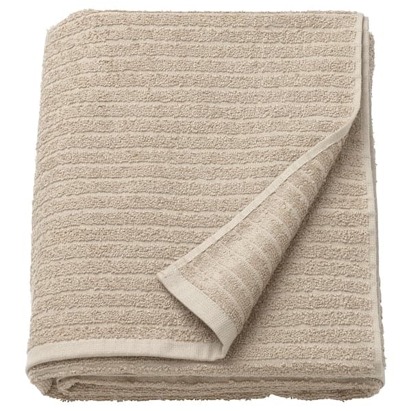 VÅGSJÖN - Bath sheet, light beige, 100x150 cm