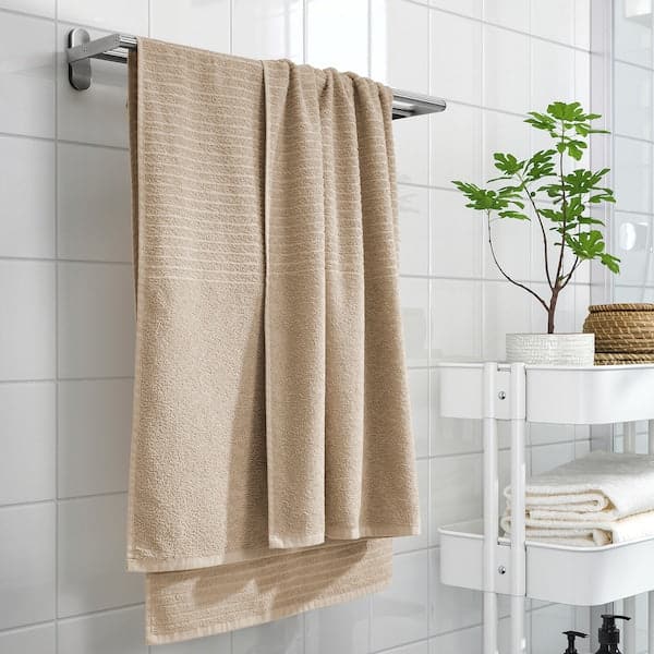 Ikea VÅGSJÖN - Bath sheet, light beige, 100x150 cm