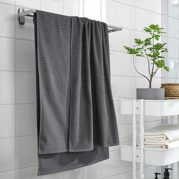 VÅGSJÖN - Bath sheet, dark grey, 100x150 cm - best price from Maltashopper.com 50353612