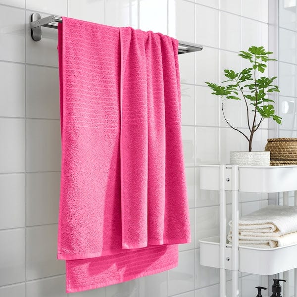 Ikea VÅGSJÖN - Bath sheet, bright pink, 100x150 cm