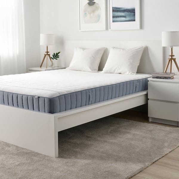 Ikea VALEVÅG Pocket sprung mattress, extra firm/light blue, 140x200 cm