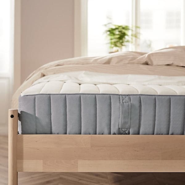 VALEVÅG Pocket sprung mattress, extra firm/light blue, 140x200 cm - best price from Maltashopper.com 20469925