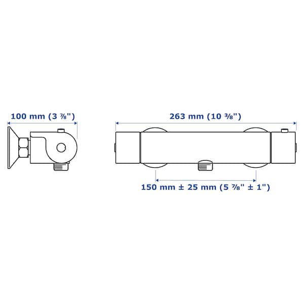 Ikea VALLAMOSSE - Thermostatic shower mixer, chrome-plated, 150 mm