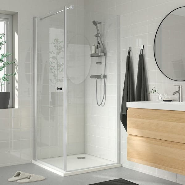 Ikea VALLAMOSSE Shower/rod set for ups and downs - chrome ,