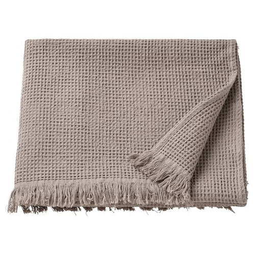 VALLASÅN - Bath towel, light grey/brown, 70x140 cm