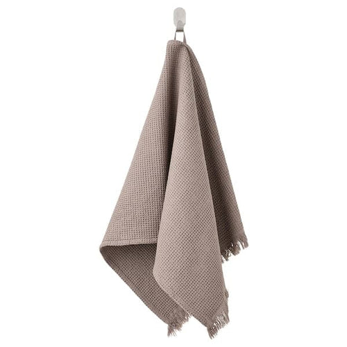 VALLASÅN - Hand towel, light grey/brown, 50x100 cm