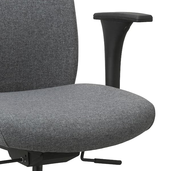 Ikea VALLFJÄLLET - Office chair with armrests, Gunnared grey ,