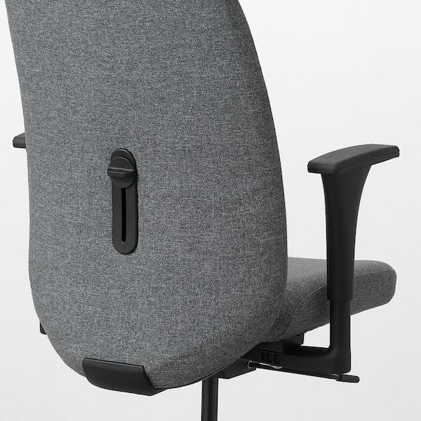 Ikea VALLFJÄLLET - Office chair with armrests, Gunnared grey ,