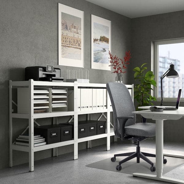 Ikea VALLFJÄLLET - Office chair with armrests, Gunnared grey ,