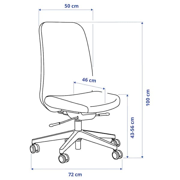 Ikea VALLFJÄLLET - Office chair, Gunnared grey ,