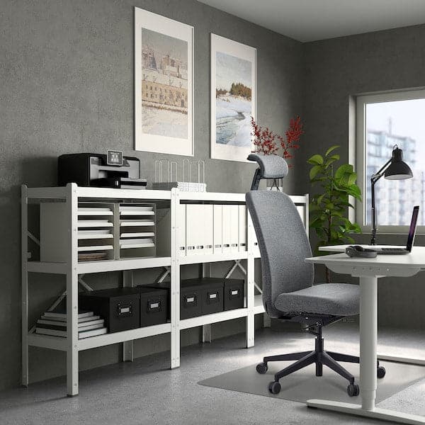 VALLFJÄLLET - Office chair with headrest, Gunnared grey , - best price from Maltashopper.com 19505180