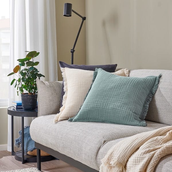 Ikea VALLKRASSING - Cushion cover, light blue-grey, 50x50 cm