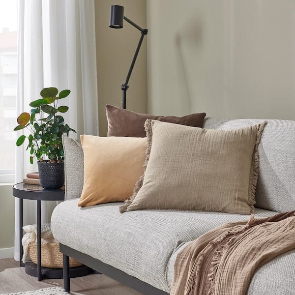 Ikea VALLKRASSING - Cushion cover, light grey-brown, 50x50 cm