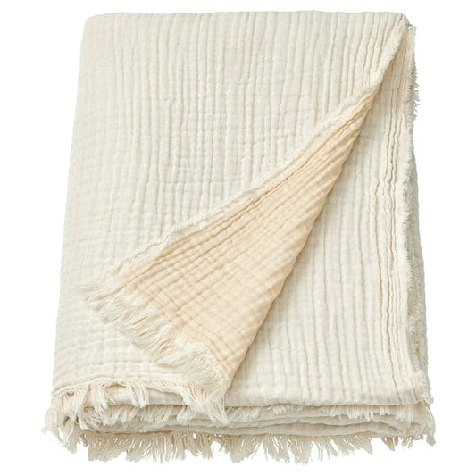 Ikea VALLKRASSING - Throw, off-white, 150x200 cm