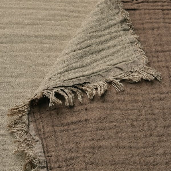 Ikea VALLKRASSING - Throw, light grey-brown, 150x200 cm