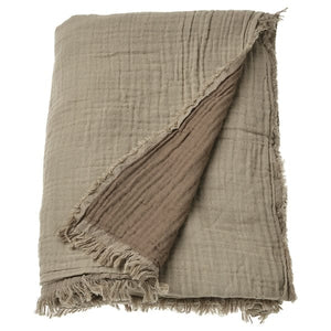 Ikea VALLKRASSING - Throw, light grey-brown, 150x200 cm