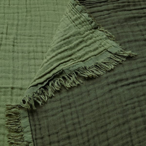 Ikea VALLKRASSING - Throw, grey-green, 150x200 cm