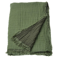 VALLKRASSING throw, grey-green, 150x200 cm