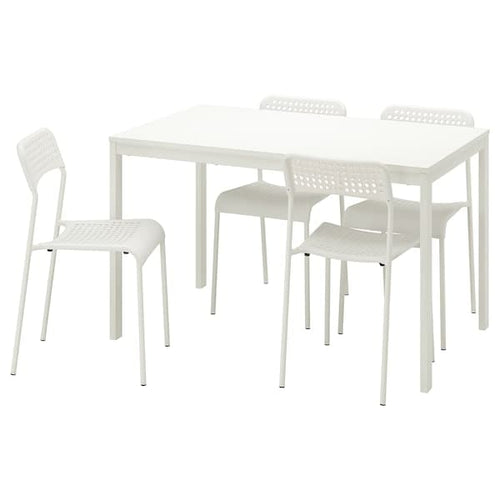 VANGSTA / ADDE - Table and 4 chairs, white/white, 120/180 cm