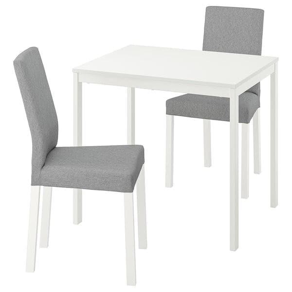 VANGSTA / KÄTTIL Table and 2 chairs - white/Knisa light grey 80/120 cm , 80/120 cm - best price from Maltashopper.com 89428758