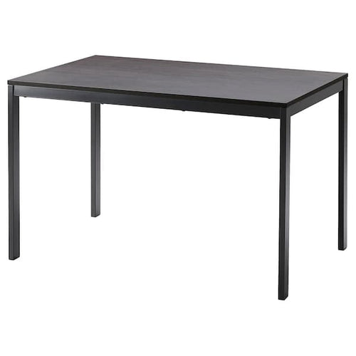 VANGSTA - Extendable table, black/dark brown, 120/180x75 cm