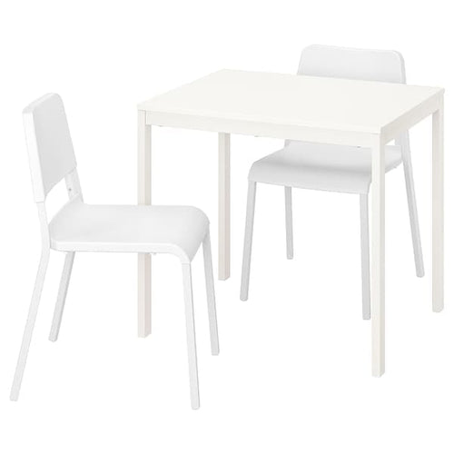 VANGSTA / TEODORES - Table and 2 chairs, white/white, 80/120 cm