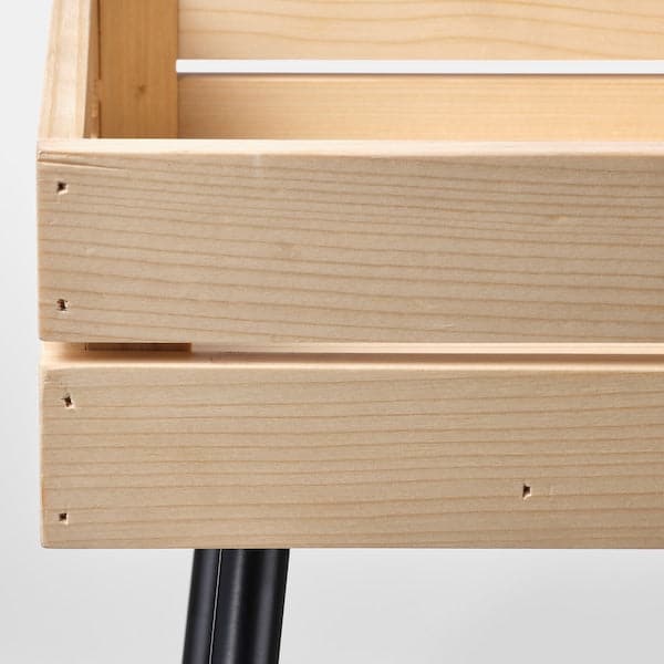 Ikea VANILJSTÅNG - Plant stand, pine/black, 55 cm
