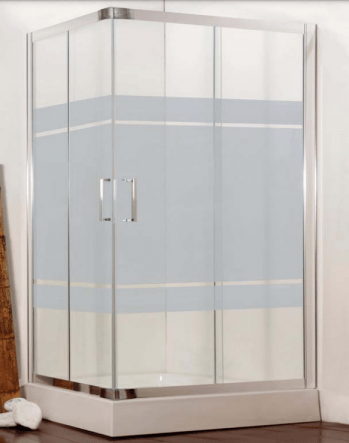 Bricocenter VANITA RECTANGULAR SHOWER CUBICLE 70-80 X 90-100 H190 PROFILES CHROME SCREEN-PRINTED GLASS