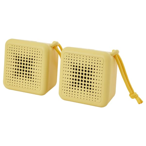VAPPEBY - Bluetooth speakers, yellow/set of 2 waterproof - best price from Maltashopper.com 09554944