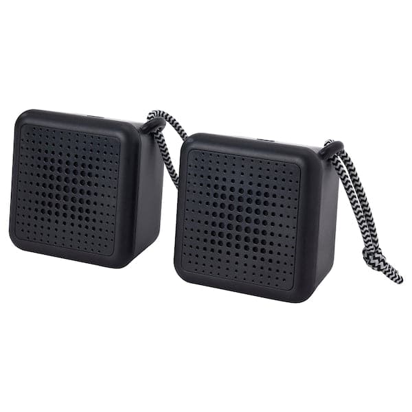 VAPPEBY - Bluetooth speakers, black/set of 2 waterproof - best price from Maltashopper.com 59542661