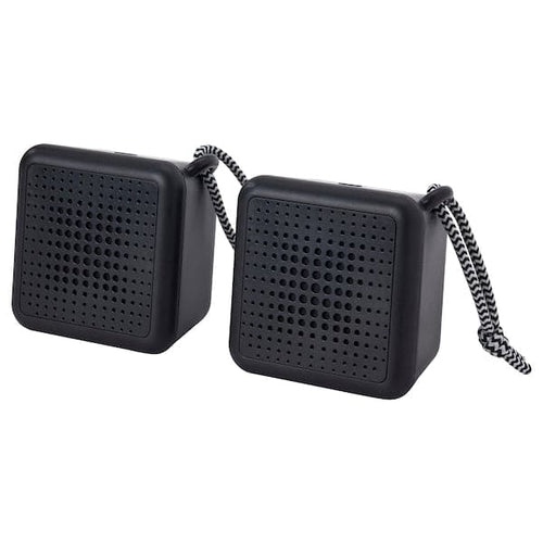 VAPPEBY - Bluetooth speakers, black/set of 2 waterproof
