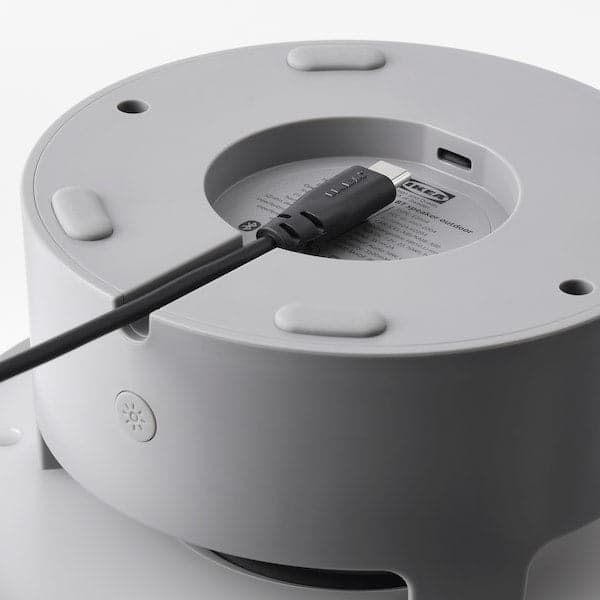 VAPPEBY - Bluetooth speaker lamp, outdoor/grey - best price from Maltashopper.com 20510736