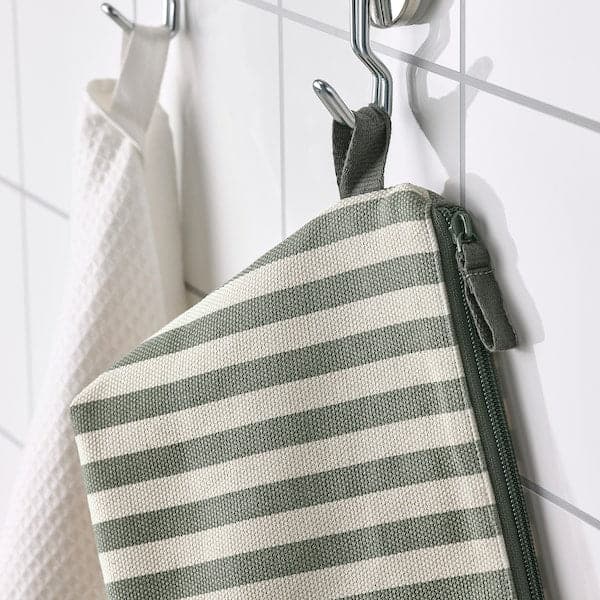 Ikea VÅRANTENNMAL - Necessaire, color naturale/grigio-verde ,