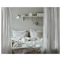 VÅRBRÄCKA - Duvet cover and pillowcase, beige/white, 150x200/50x80 cm - best price from Maltashopper.com 20412613