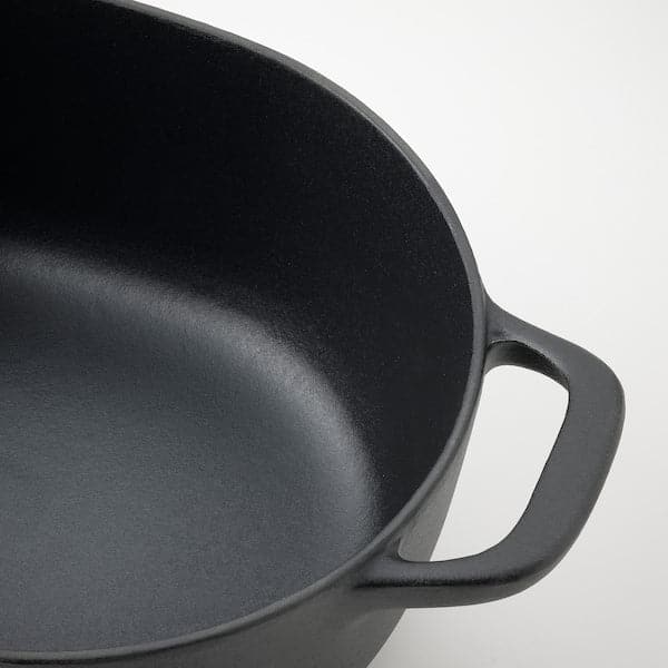 Ikea VARDAGEN - Casserole with lid, enamelled cast iron matt/black, 5 l