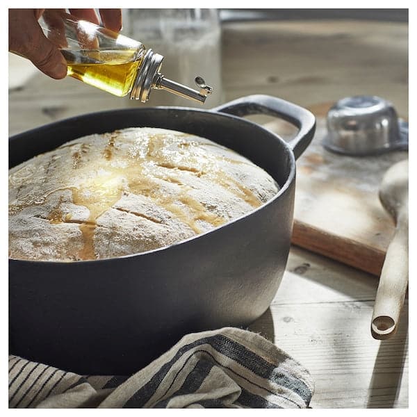Ikea VARDAGEN - Casserole with lid, enamelled cast iron matt/black, 5 l