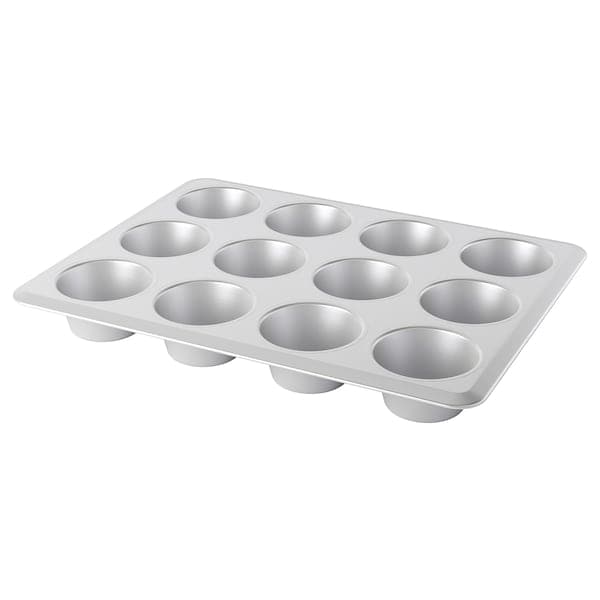 VARDAGEN - Muffin tin, silver-colour, 38x29 cm