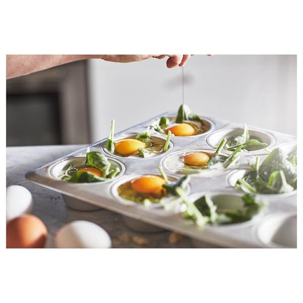 Ikea VARDAGEN - Muffin tin, silver-colour, 38x29 cm