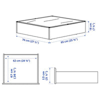 VARDÖ - Bed storage box, black, 65x70 cm - best price from Maltashopper.com 20238223