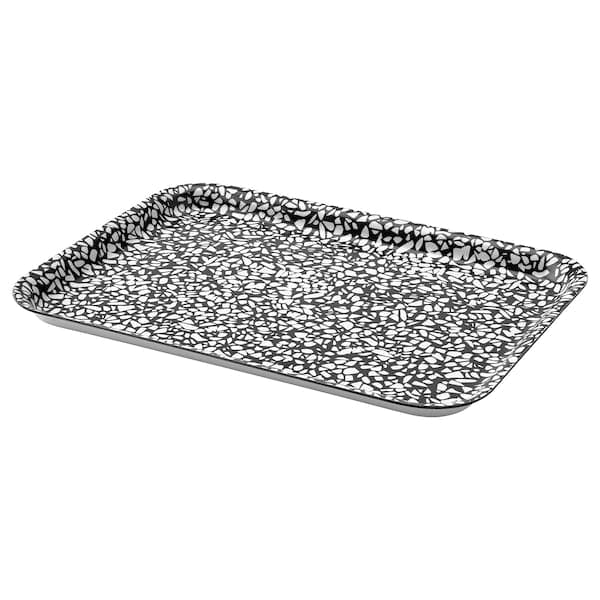 VÅRKUL Tray - black/pattern 28x20 cm , - best price from Maltashopper.com 00399537