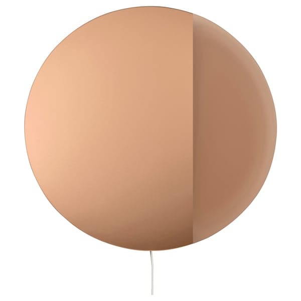 VARMBLIXT - LED wall lamp/mirror, adjustable light intensity/colour bronze round ,