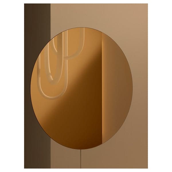 VARMBLIXT - LED wall lamp/mirror, adjustable light intensity/colour bronze round , - best price from Maltashopper.com 10531541