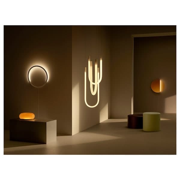Ikea VARMBLIXT - LED wall lamp/mirror, adjustable light intensity/colour bronze round ,