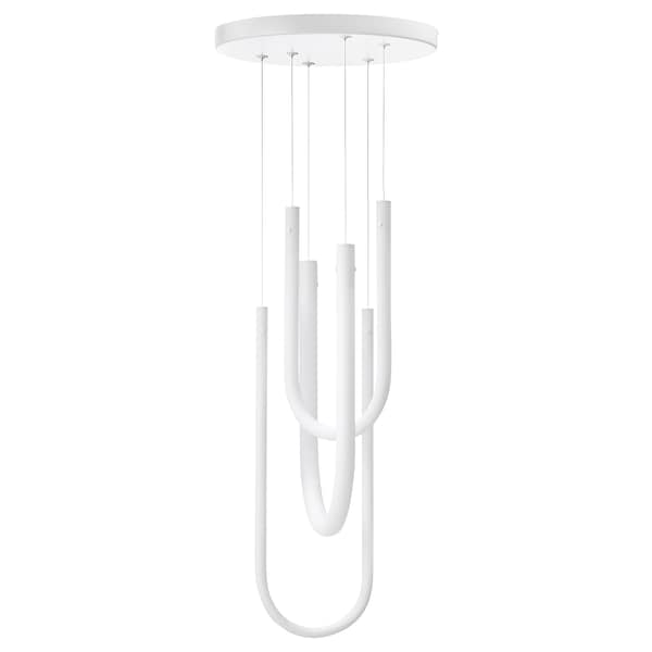 VARMBLIXT - LED pendant lamp, white frosted glass, 46 cm