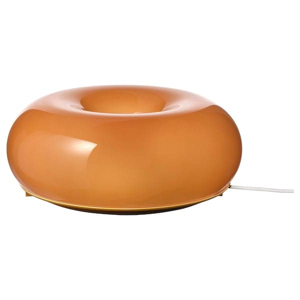 Ikea VARMBLIXT - LED table/wall lamp, orange glass/round ,