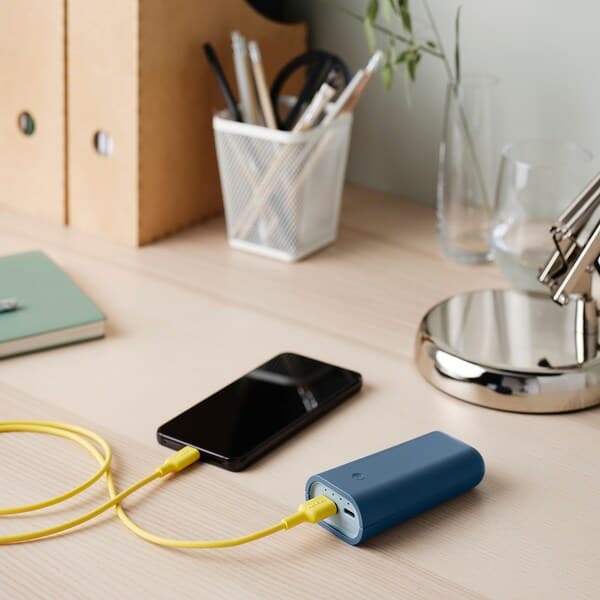 Ikea VARMFRONT - Power bank, blue, 5200 mAh